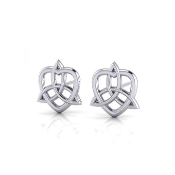 Celtic Trinity Knot Heart Post Earrings TER1657 - Jewelry